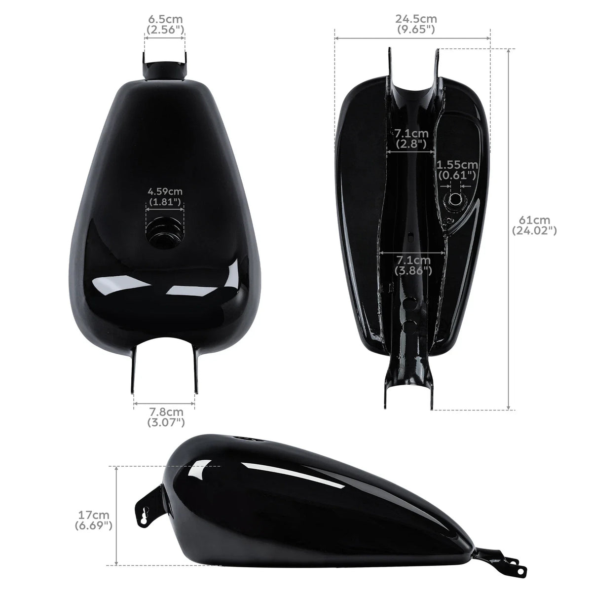 Fuel Gas Tank for Harley Sportster 1200 883 (2004–2006) - Painted Black