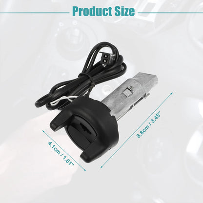 Ignition Switch Cylinder Lock for ACROPIX (3.45''x1.61'', Silver Tone, Black)