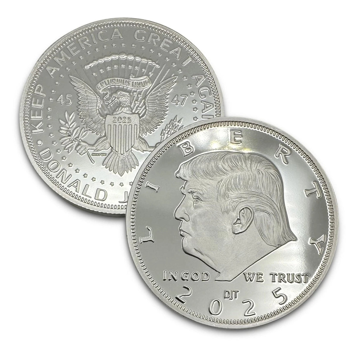 Silver American Eagle Challenge Coin for Donald J. Trump 2025