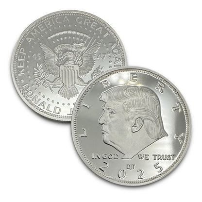 Silver American Eagle Challenge Coin for Donald J. Trump 2025