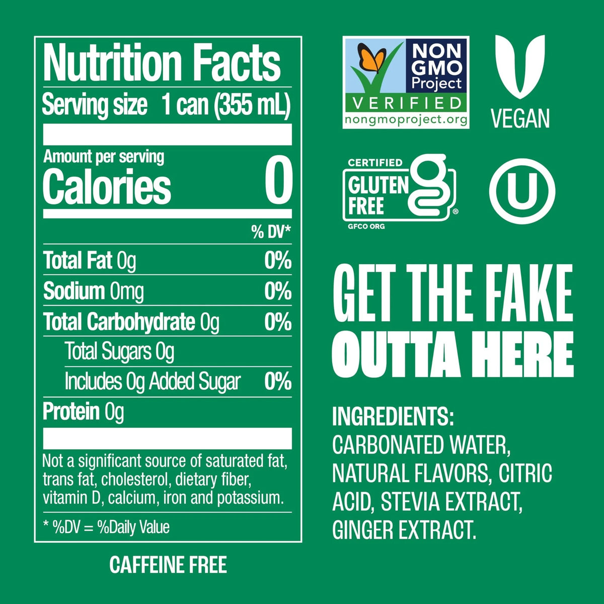 12 oz Ginger Ale Soda for Zevia (Pack of 24)