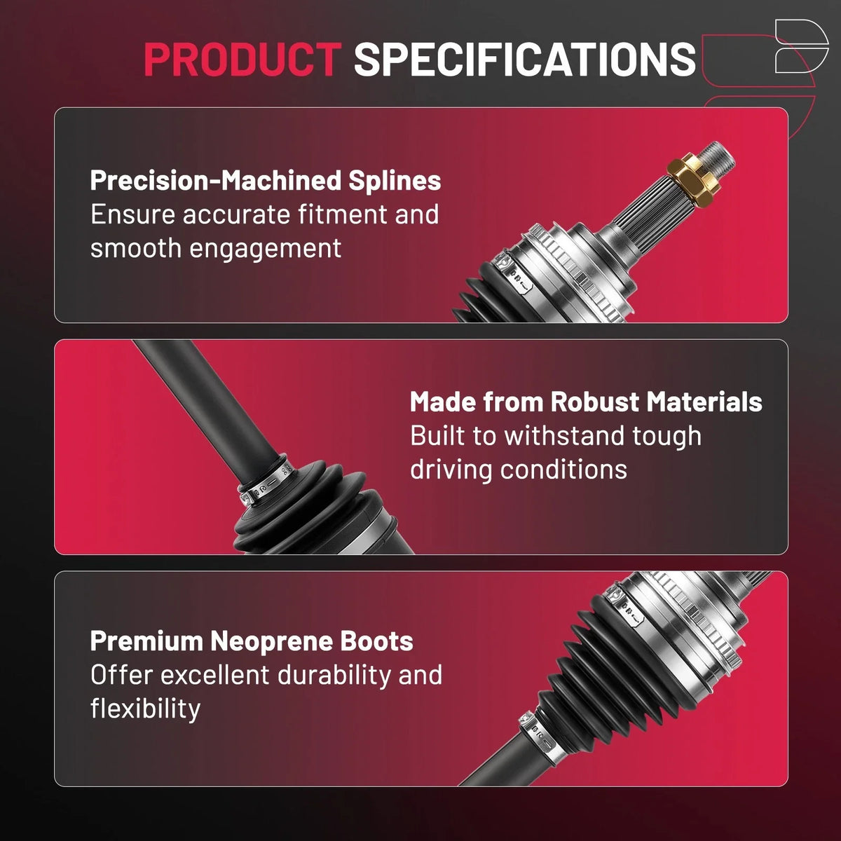 CV Axle Pair for Lexus ES300 (1997–2001) and Toyota Sienna (1998–2003)