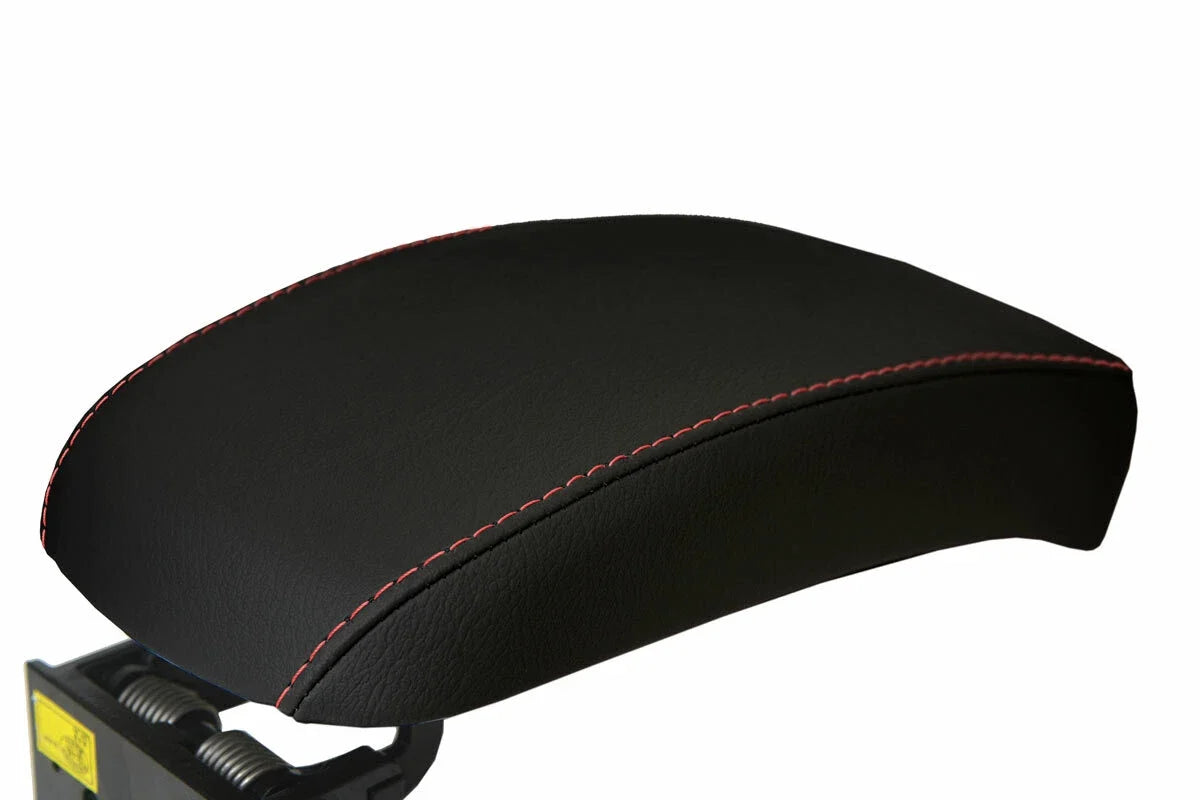 Center Console Lid Armrest Cover for Kia Sportage (2005–2010) Red Stitch