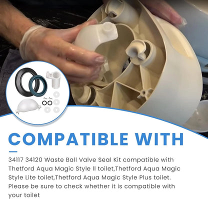 Waste Ball Kit for Thetford Aqua Magic Style II, Style Lite, Plus Toilet