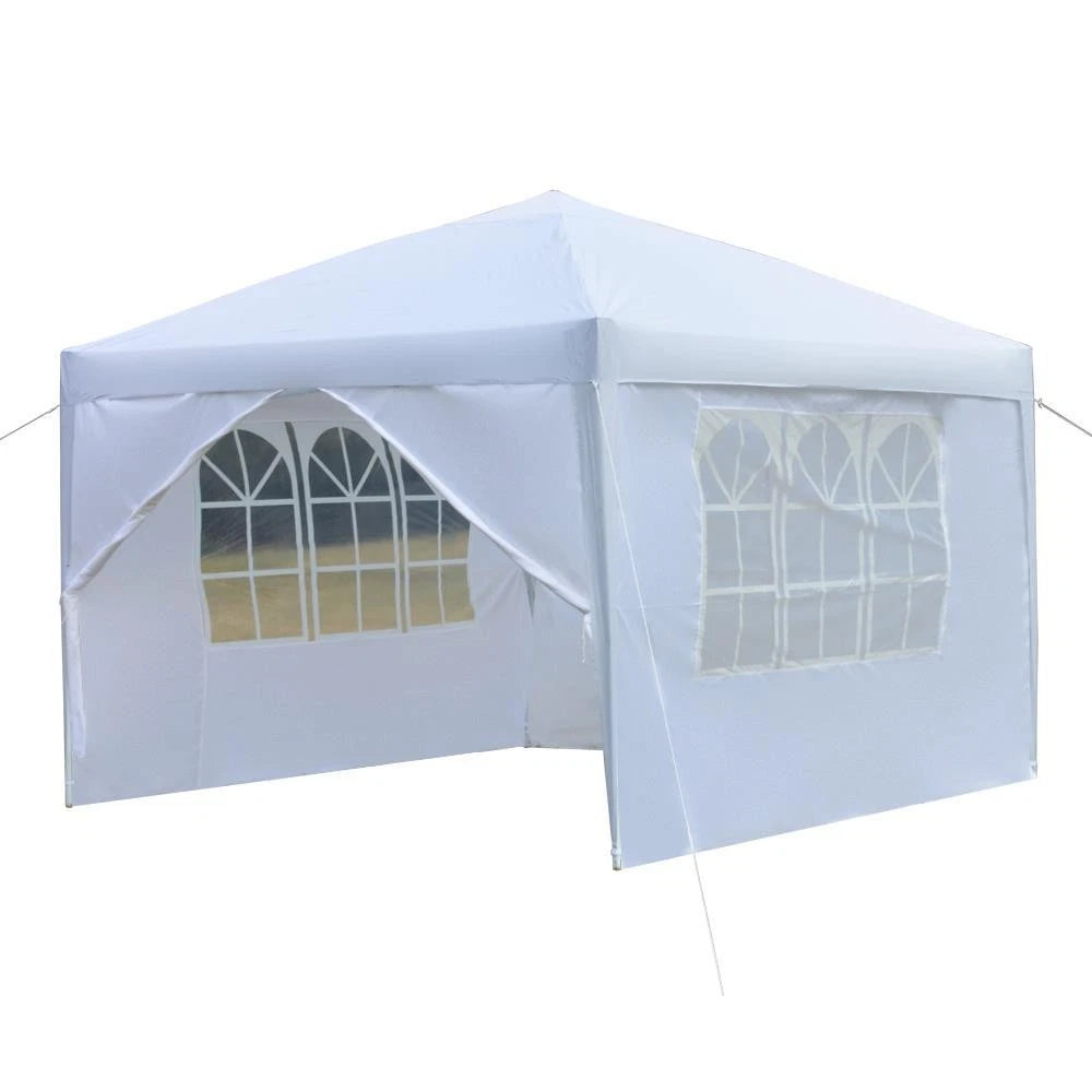 10'x10' White EZ Pop Up Party Tent Outdoor Canopy