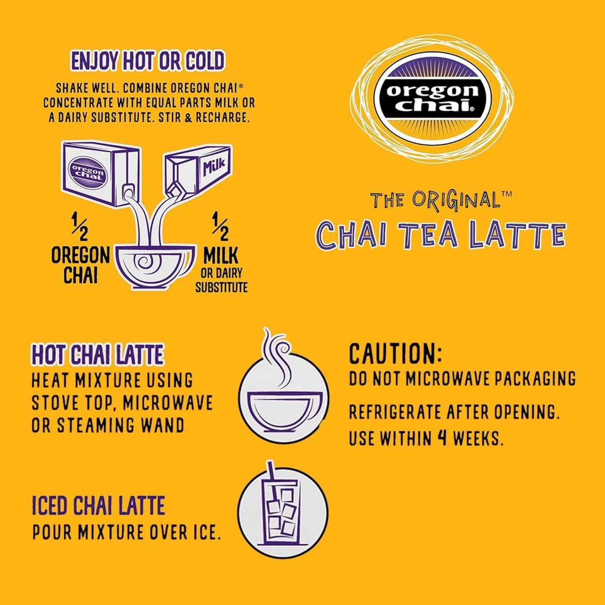 Pack of 6 Oregon Chai Organic Spiced Chai Concentrate 32 Fl Oz