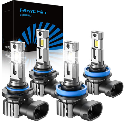 Set of 4 9005/HB3 H11 LED Bulbs Combo 120W 32000LM 6000K Cool White
