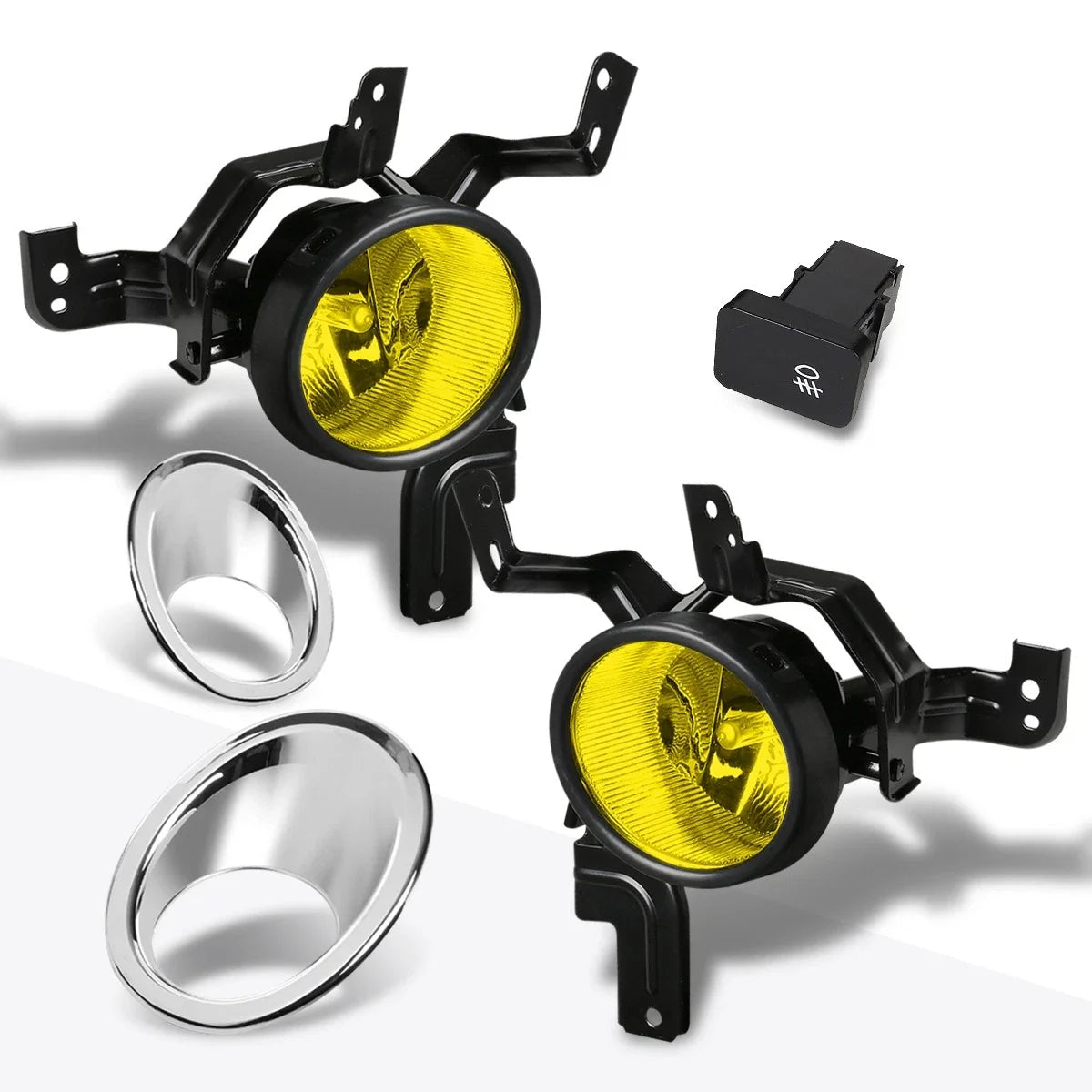 Fog Light Set for Honda CR-V (2007–2009) - Amber Lens, Switch, Chrome Bezel