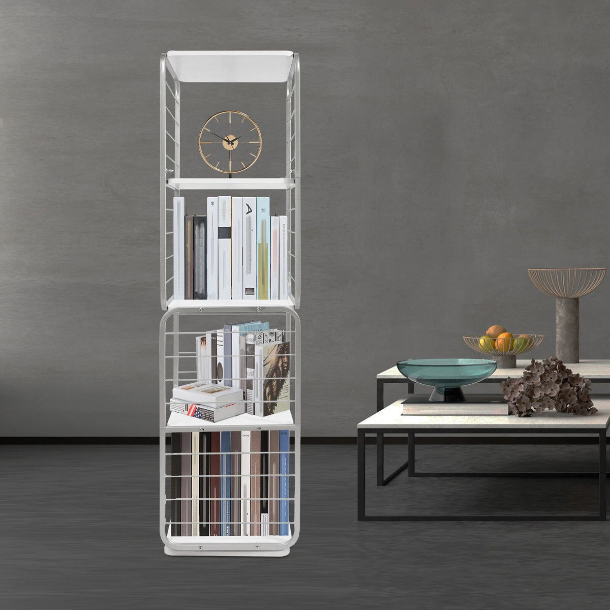4-Tier Rotating Bookshelf for Bedroom Living (360° Rotating)