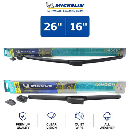 Set of 2 Michelin Optimum+ 26"/16" Ceramic Wiper Blades for Kia Niro (2017–2025)