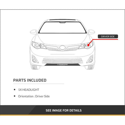 Driver Side Headlight Assembly for Kia Forte/Forte5/Forte Koup (2014–2015) MLX-SHE3242B-150-1-CL360A50, KI2502171