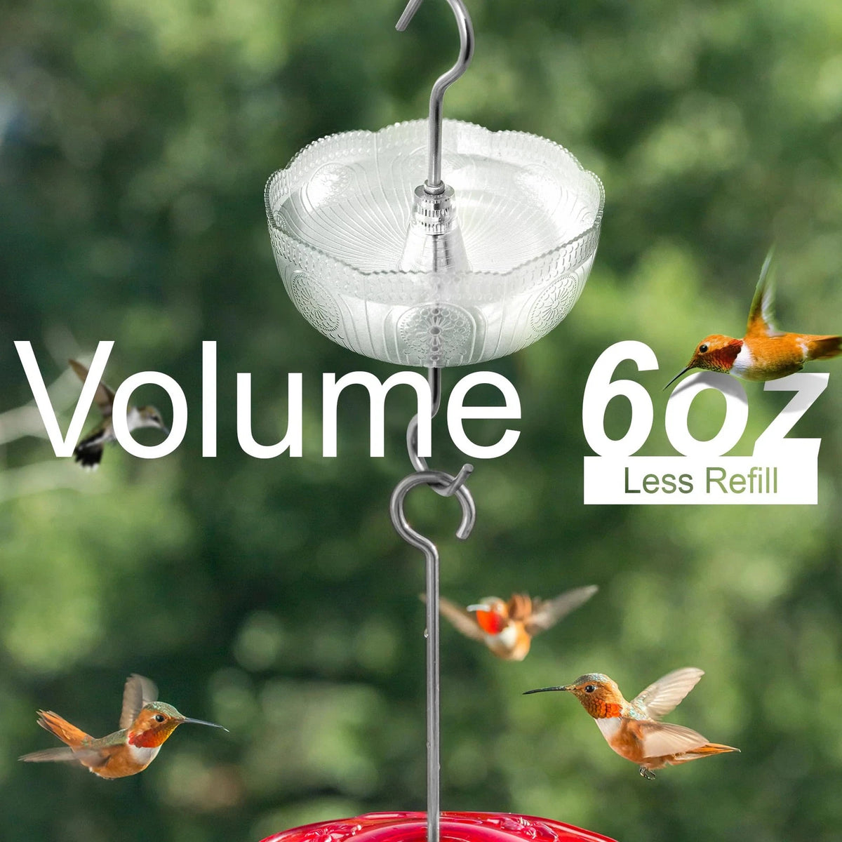 4X Ant Moat for Hummingbird Feeders (6 OZ) Vintage Style Clear