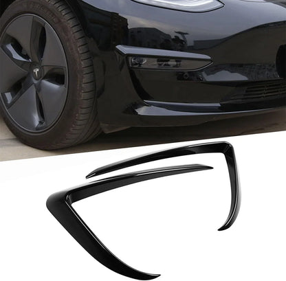 Gloss Black Front Fog Light Eyebrow Cover Trim for Tesla Model 3 (2017–2023) U8