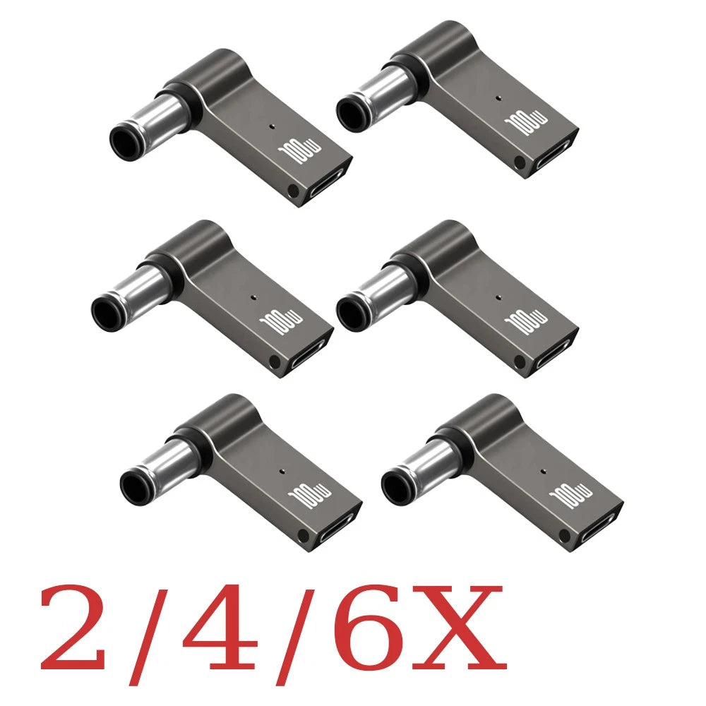 2X USB Type C Female to DC Male Jack 7.4x5.0mm Adapter for Dell Laptop