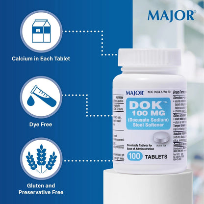 Stool Softener Tablets for Constipation (100 mg)