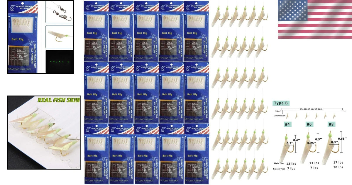 Set of 15 Glow Lures for Mackerel Fishing