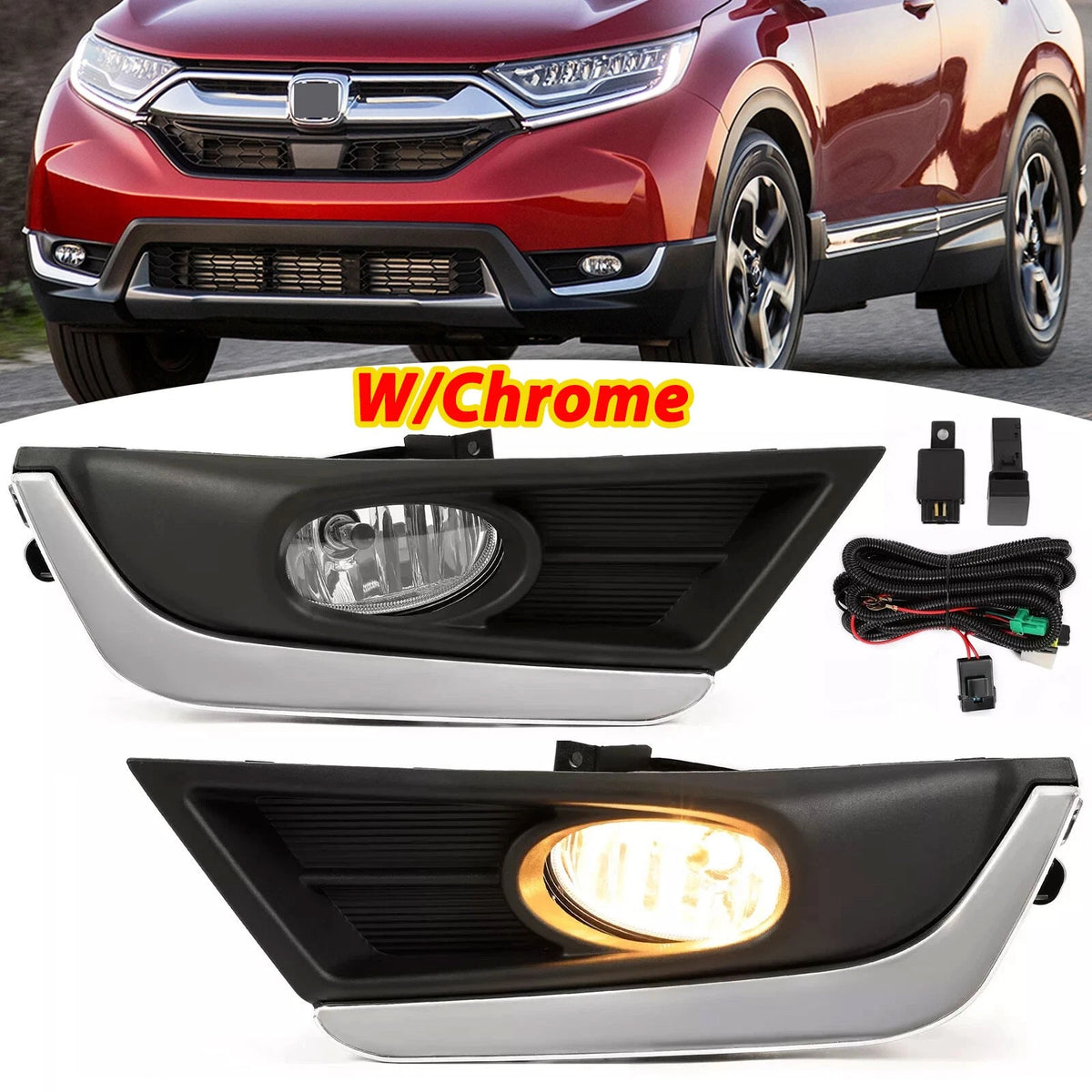 Front Fog Lights for Honda CR-V (2017–2019) - 33901-SLE-305, 33951-SLE-305