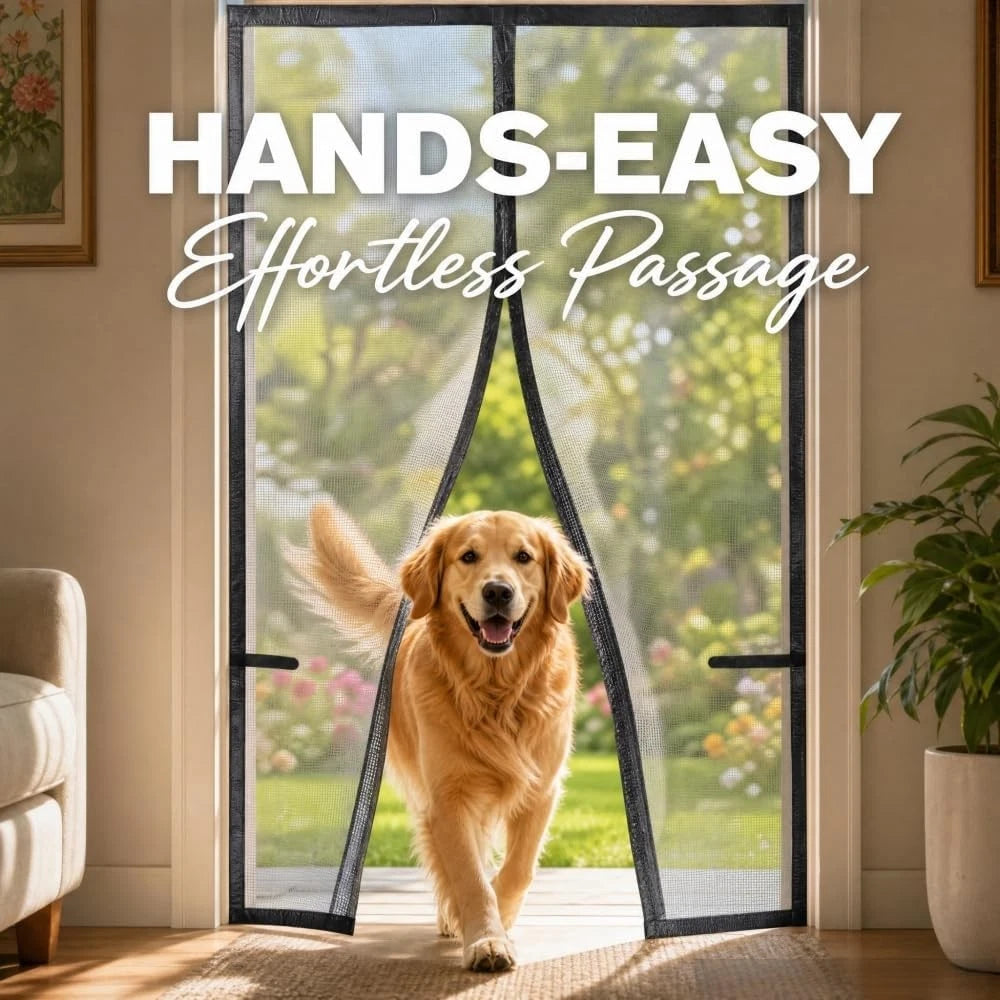 Magnetic Mesh Screen Door Curtain 38" W x 81" H for Summer