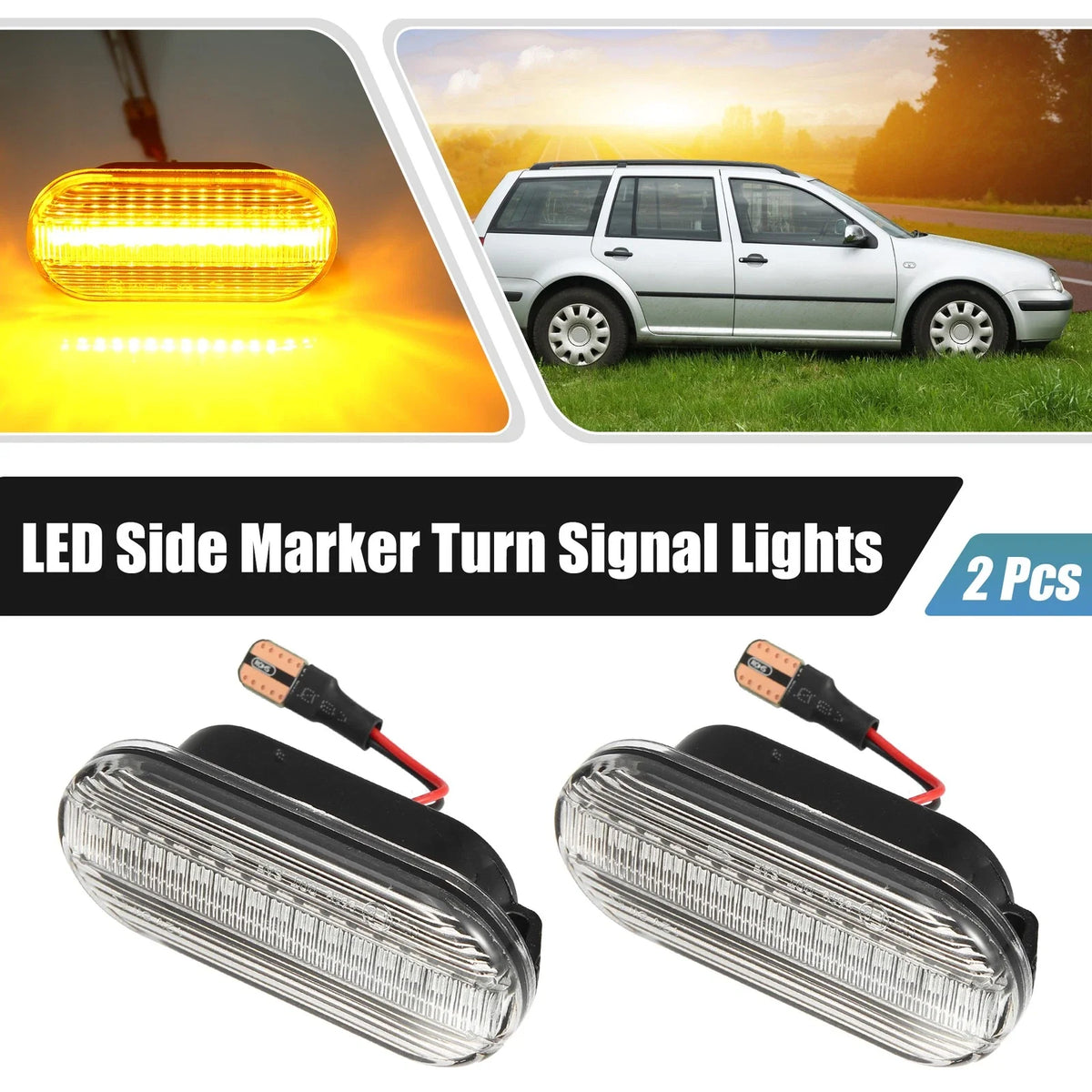 Pair LED Side Marker Turn Signal Lights for Ford (1995–2004) 4M5A13K309AA