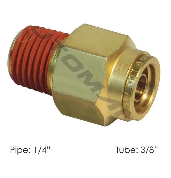 Brass PLC Male Connector 3/8 X 1/4in (1868X6, PL13686B, 01794, 177.13B686B)