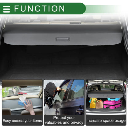 Retractable Cargo Cover for Volkswagen Touareg (2004–2017) Black Carbon Fiber