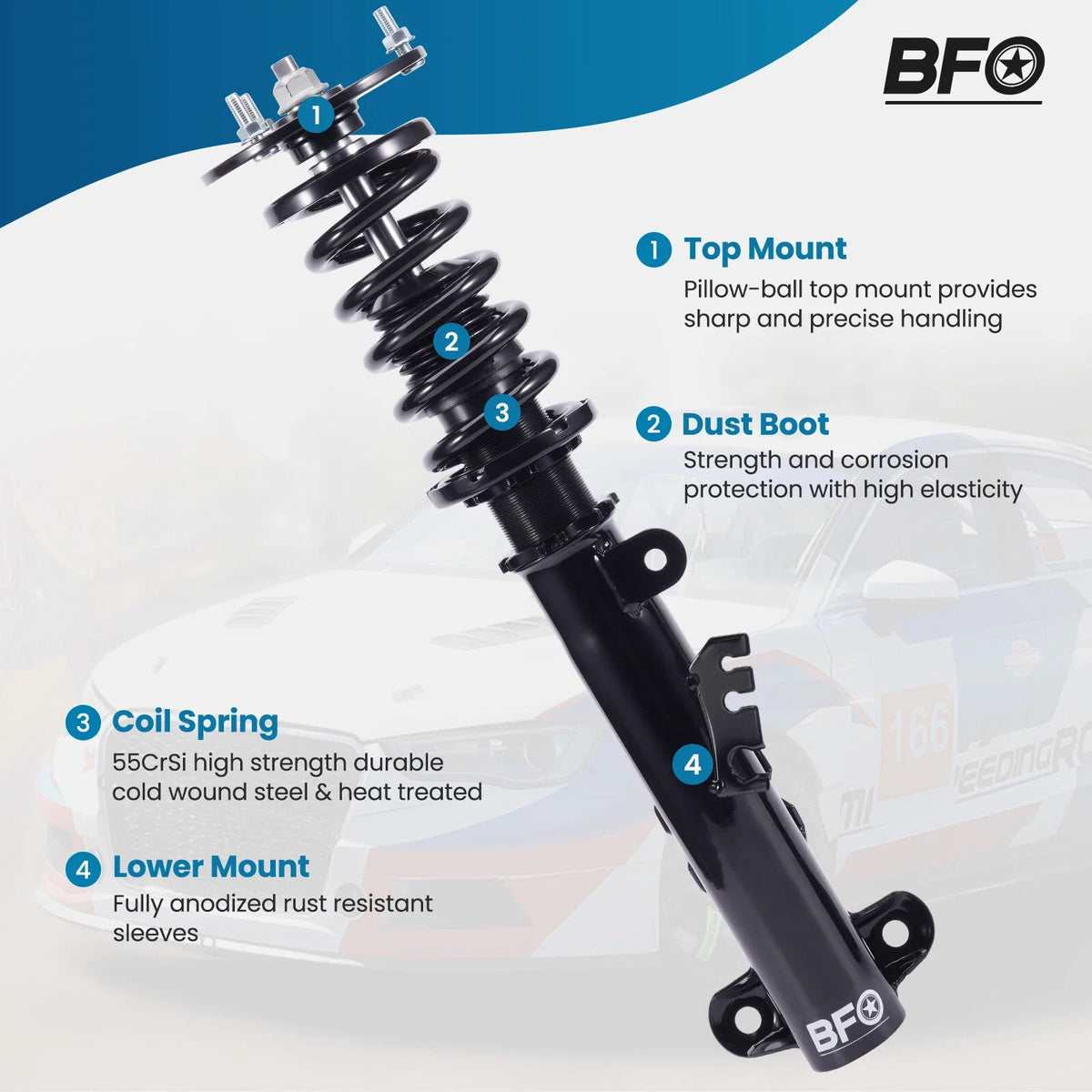 Adjustable Coilovers Full Kit for BMW 3 Series RWD E36 & M3 (1992–1999)