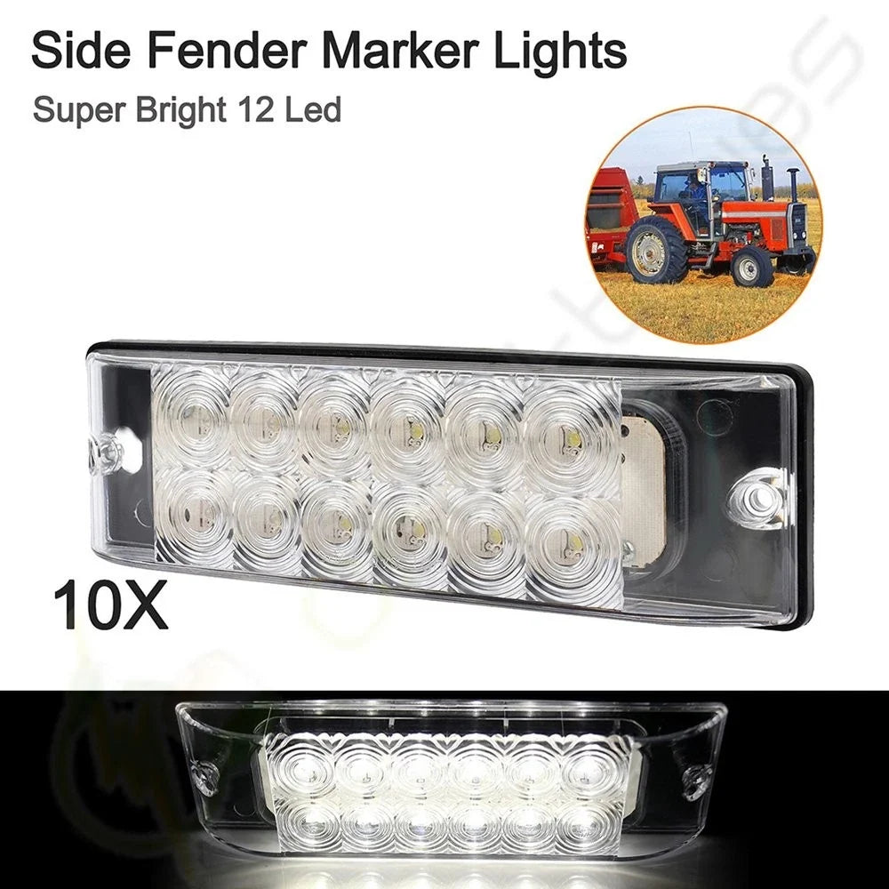 10x LED 8" White Turn Tail Brake Light for Pickup Truck