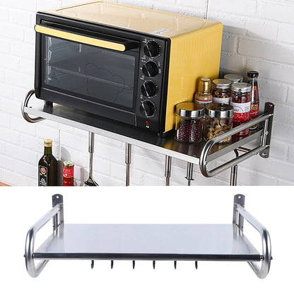 Stainless Steel Microwave Oven Rack for Wall-Mount Kitchen Shelf