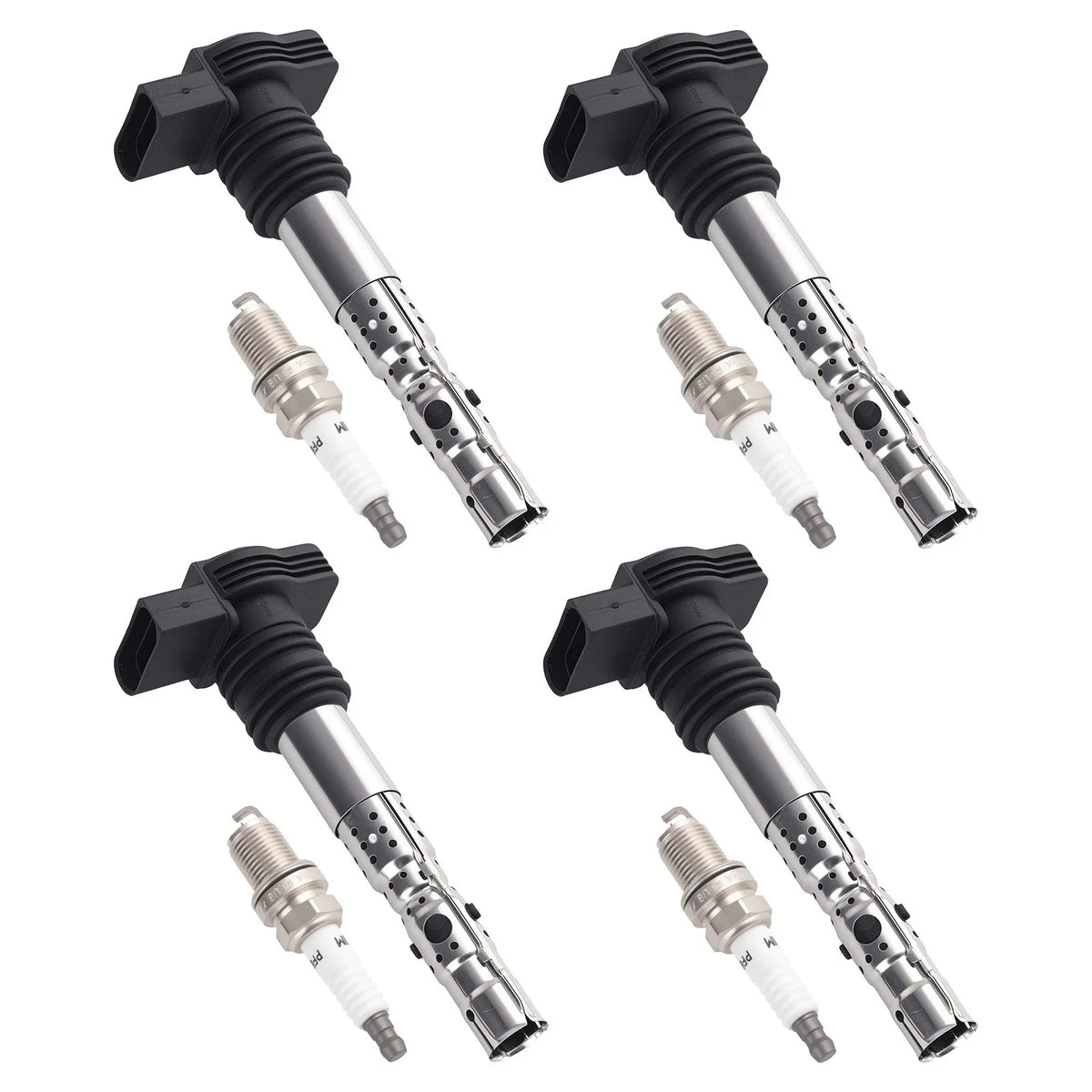 4X Ignition Coil & Spark Plugs for Audi A4 VW Golf Jetta (2001–2005) 06B905115G