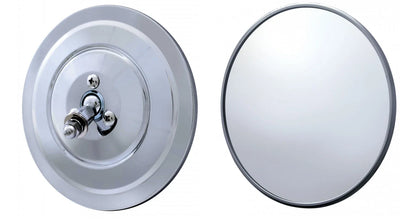 Side Rear View Mirrors Pair Flat 5in Chrome Ribbed Back for Toyota (2005–2015)