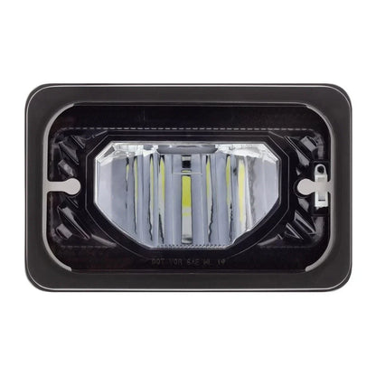 Heated LED Low Beam Headlights for ULTRALIT 4x6 Black Glass Lens Pair (—)