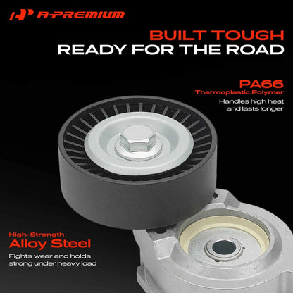 Belt Tensioner Assembly with Pulley for Chrysler PT Cruiser (2001–2010) APV2490, 04668509AB, 04668509AC, 04668509AD