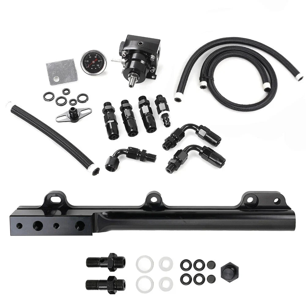Fuel Rail Manifold with FPR Gauge Line Hose for Honda SOHC D Series