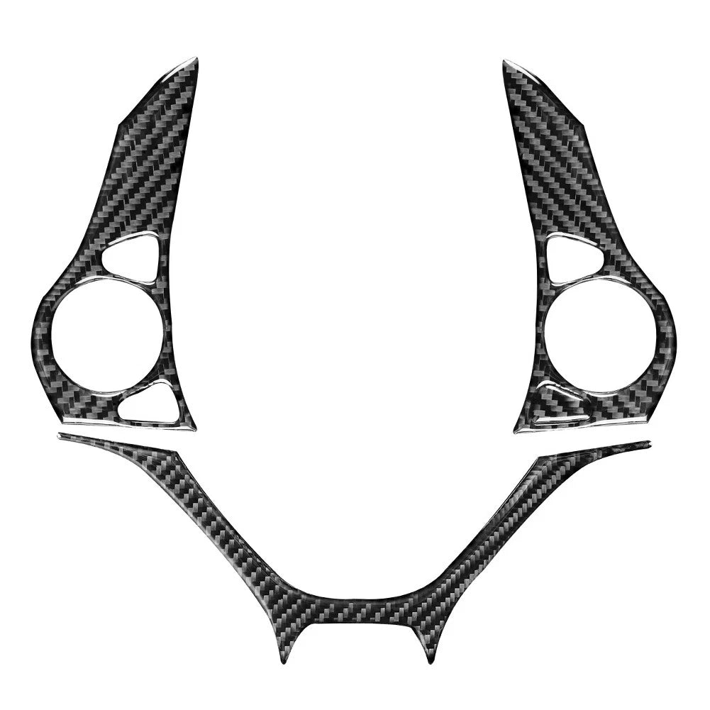 Set of 2 Carbon Black Steering Wheel Button Cover Trim for Honda Civic (2012–2015)
