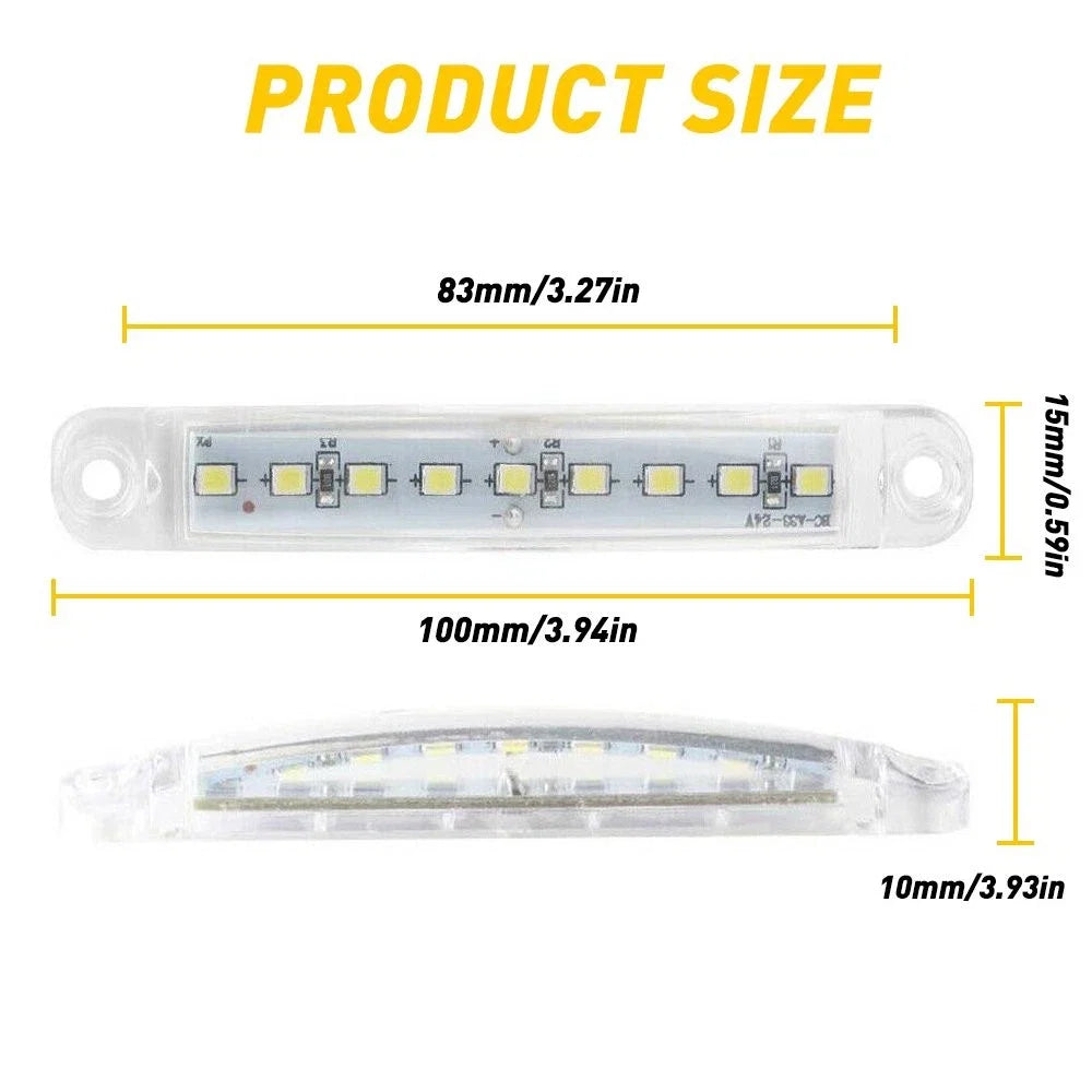 10X LED Sealed Side Clearance Light Marker for Truck Trailer (R)