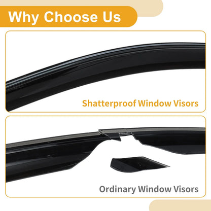 Set of 4 Window Deflectors for Nissan Murano (2009–2014) Black Vent Visor