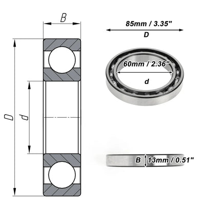Deep Groove Ball Bearing 60x85x13mm for Scooter Skateboard (1 Pc)