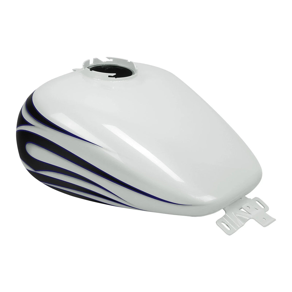 Fuel Gas Tank for Harley Touring (2008–2023) - White Amethyst Black Flames
