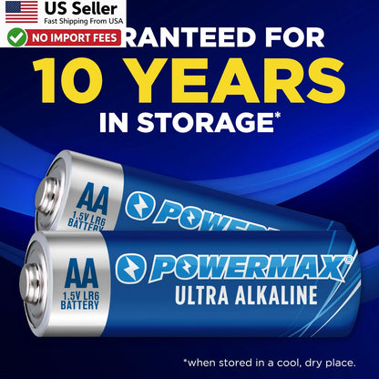 24 Count Powermax AA Batteries Ultra Long Lasting Alkaline