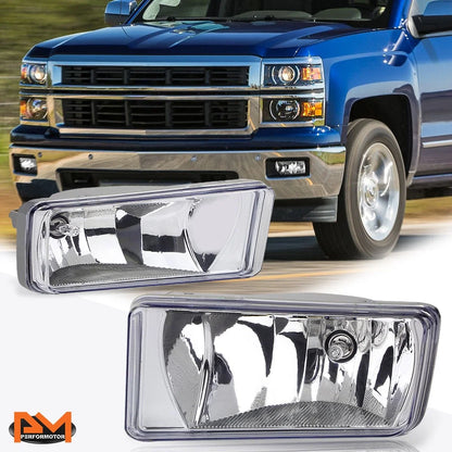 Clear Lens Bumper Fog Lights Pair for Chevy Silverado/Tahoe/Suburban (2007–2015)