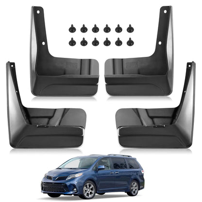 Set of 4 Mud Flaps Splash Guards for Toyota Sienna (2018–2020)