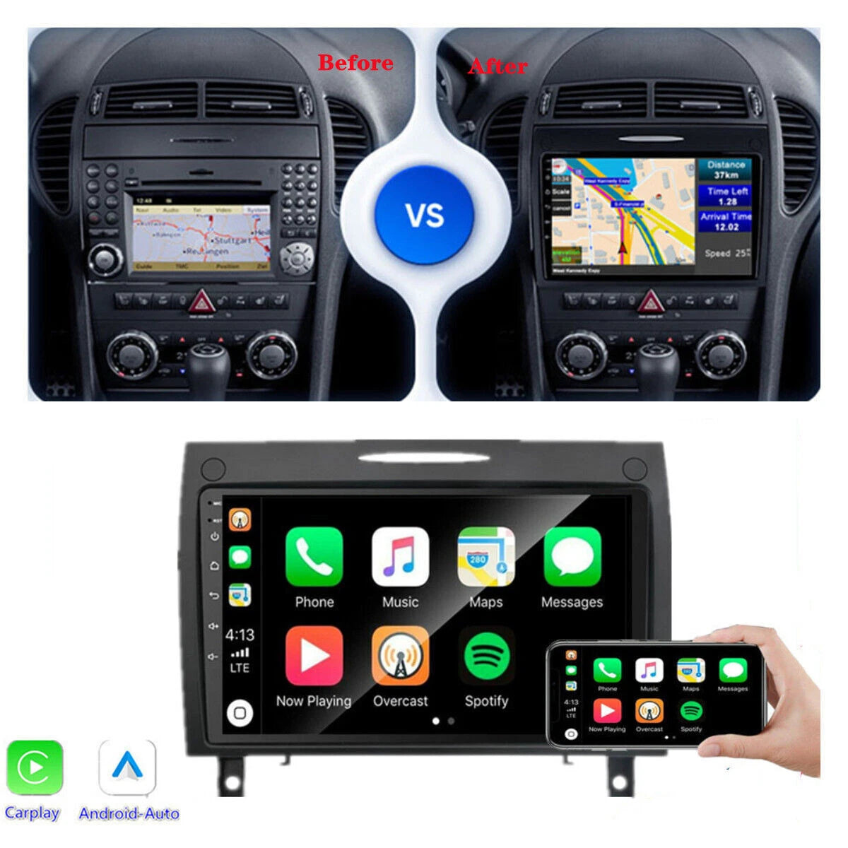 Android Carplay Stereo for Mercedes SLK R171 (2004–2010)