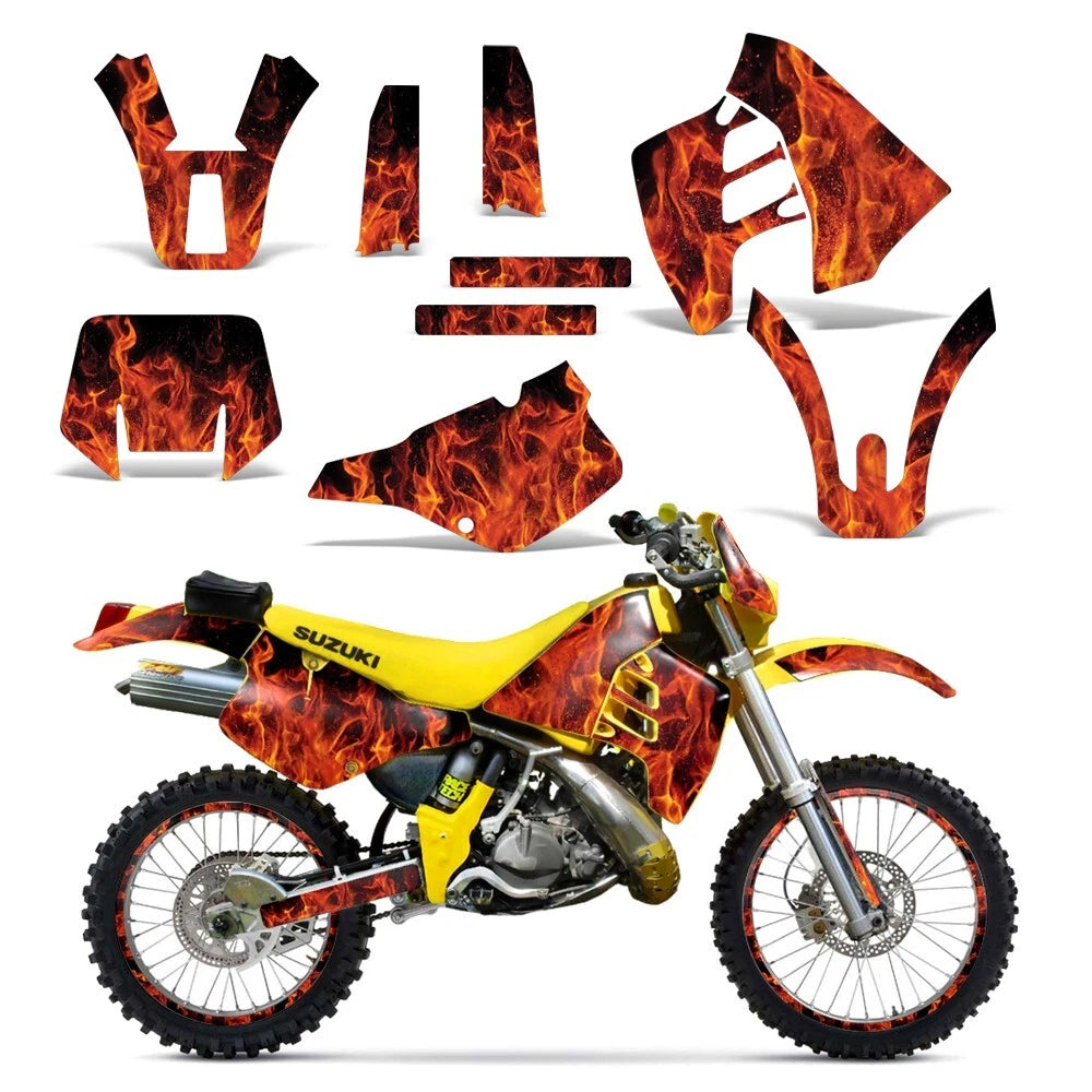 Graphic Stickers +#PLT/RIM Decals for Suzuki RMX250 (1989–1998)