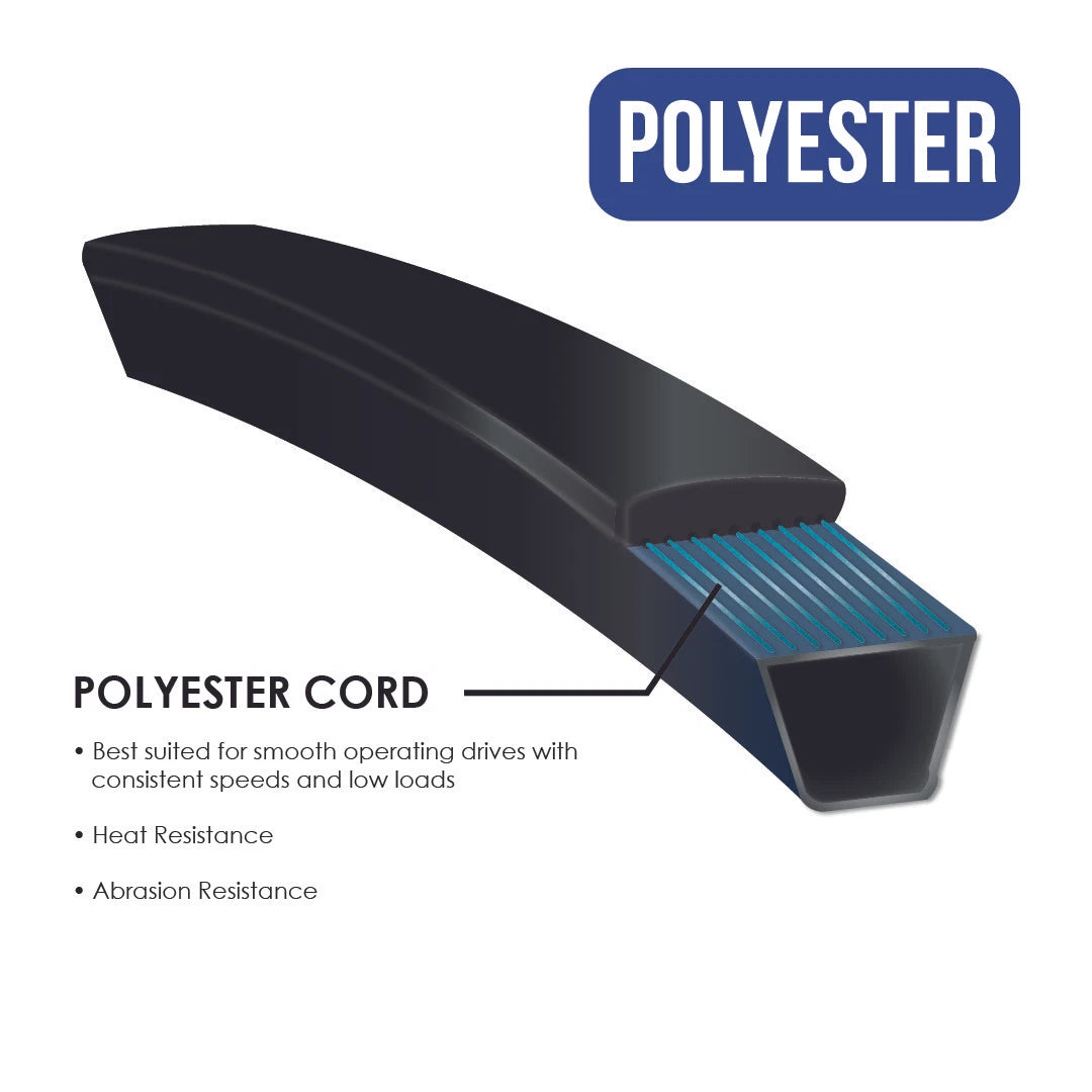 1/2" x 56" Polyester Cord V-Belt for Husqvarna Snow Blowers