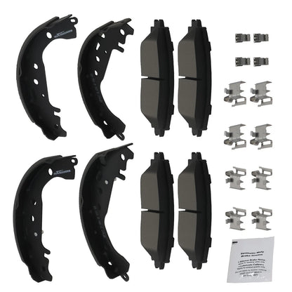 Set of 4 Ceramic Brake Pads and Drum Shoes for Toyota Yaris (2006–2014) D1184