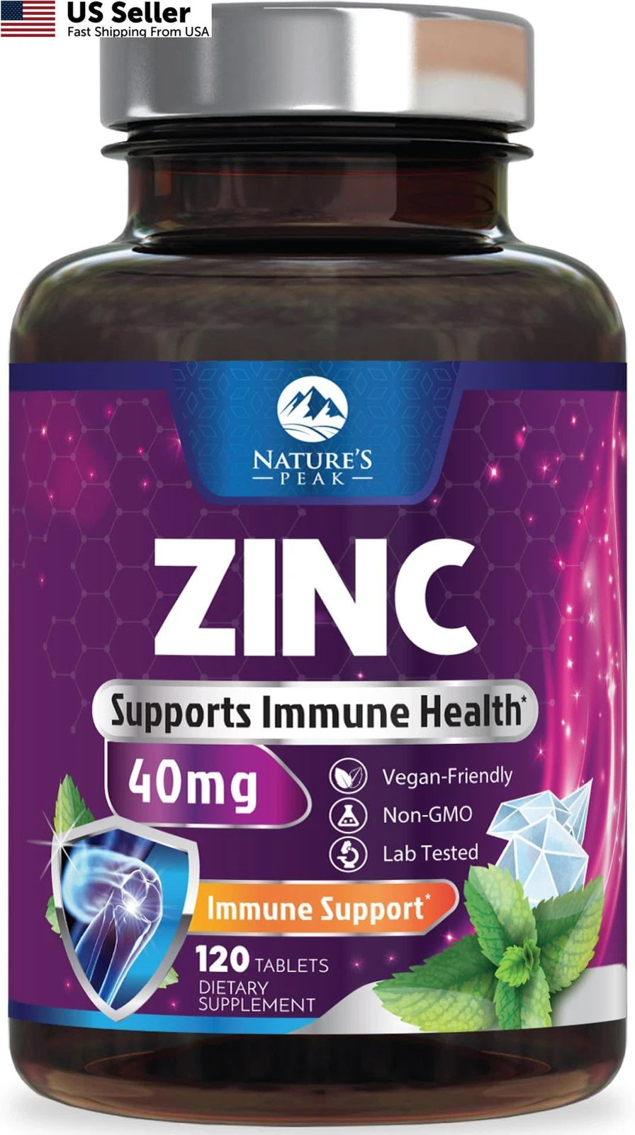 Zinc Supplements 40mg - 120 Count (Pack 1)