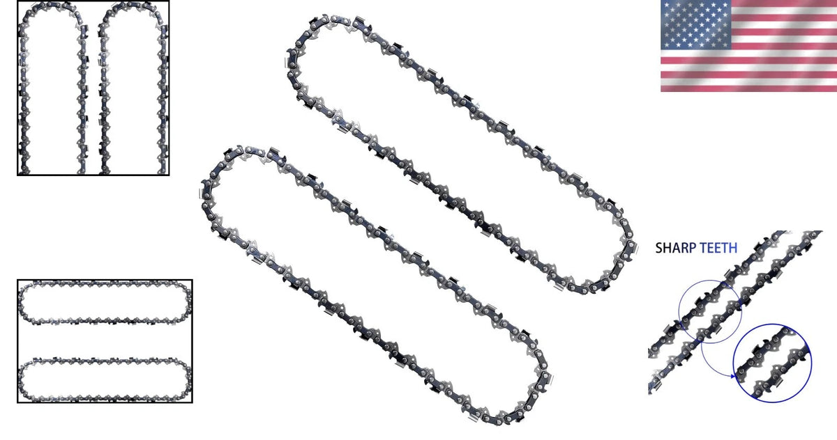 2X 10-Inch Semi-Chisel Chainsaw Chain Set for SKIL PS4561C-10 & 11