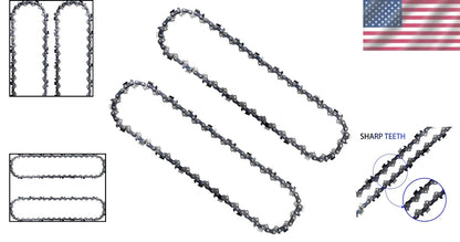 2X 10-Inch Semi-Chisel Chainsaw Chain Set for SKIL PS4561C-10 & 11