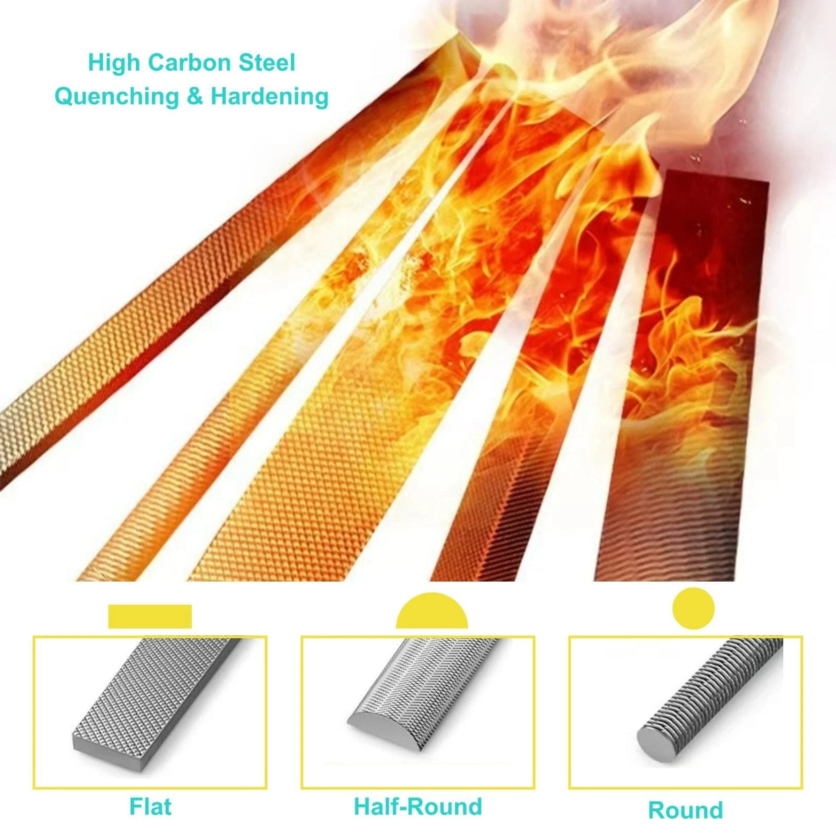 3 pcs Metal File Set for Professional Use (8-inch)
