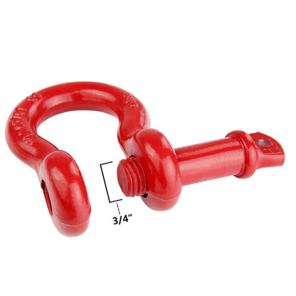 1X Shackle 3/4" Galvanized Red D-Ring w/ Red Pin for Marine Anchor (13047R, DRing-3-4-RED-1QTY)